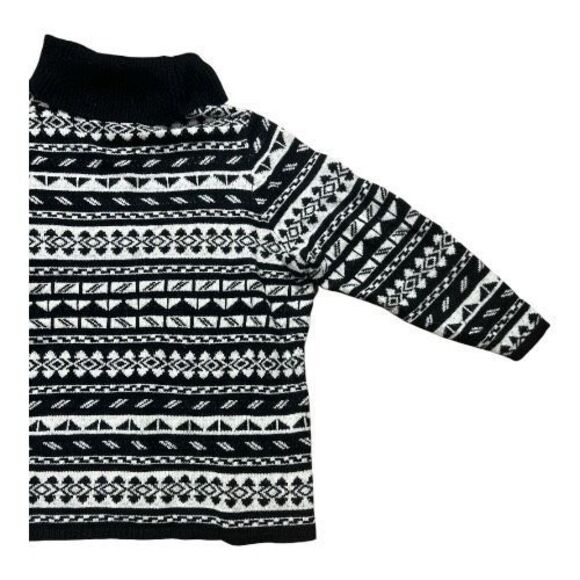 Lane Bryant Plus Size 22/24 Black White Acrylic Pullover Sweater Turtleneck Knit - Picture 8 of 12